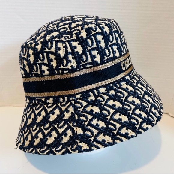 Dior Elegant Blue & Cream Bucket Hat - Picture 3 of 8